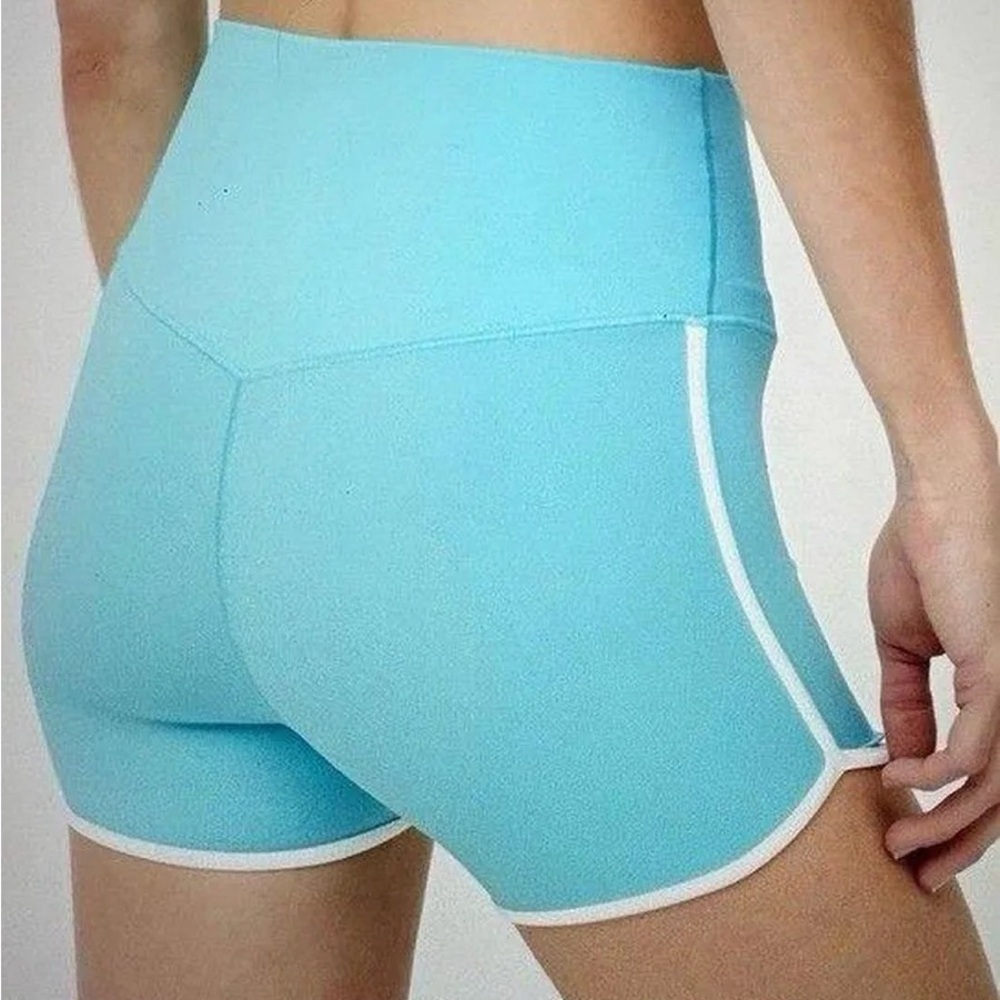 Women's Blue White Aerie Offline Dolphin High Waist Yoga Bike Shorts XL